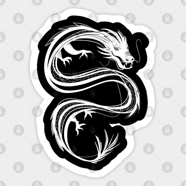 white traditional chinese dragon Sticker by acatalepsys 